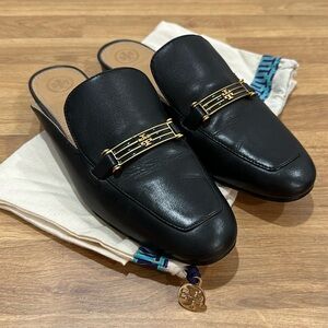 Tory Burch Amelia Backless Loafer Mule Flat Black - Size 10